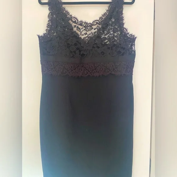 anne klein black lace dress Long Sleeve Twist Front Dress